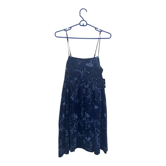 Lucky Brand Printed Mini Prep Dress Indigo Multi size Small Floral - Picture 4 of 8